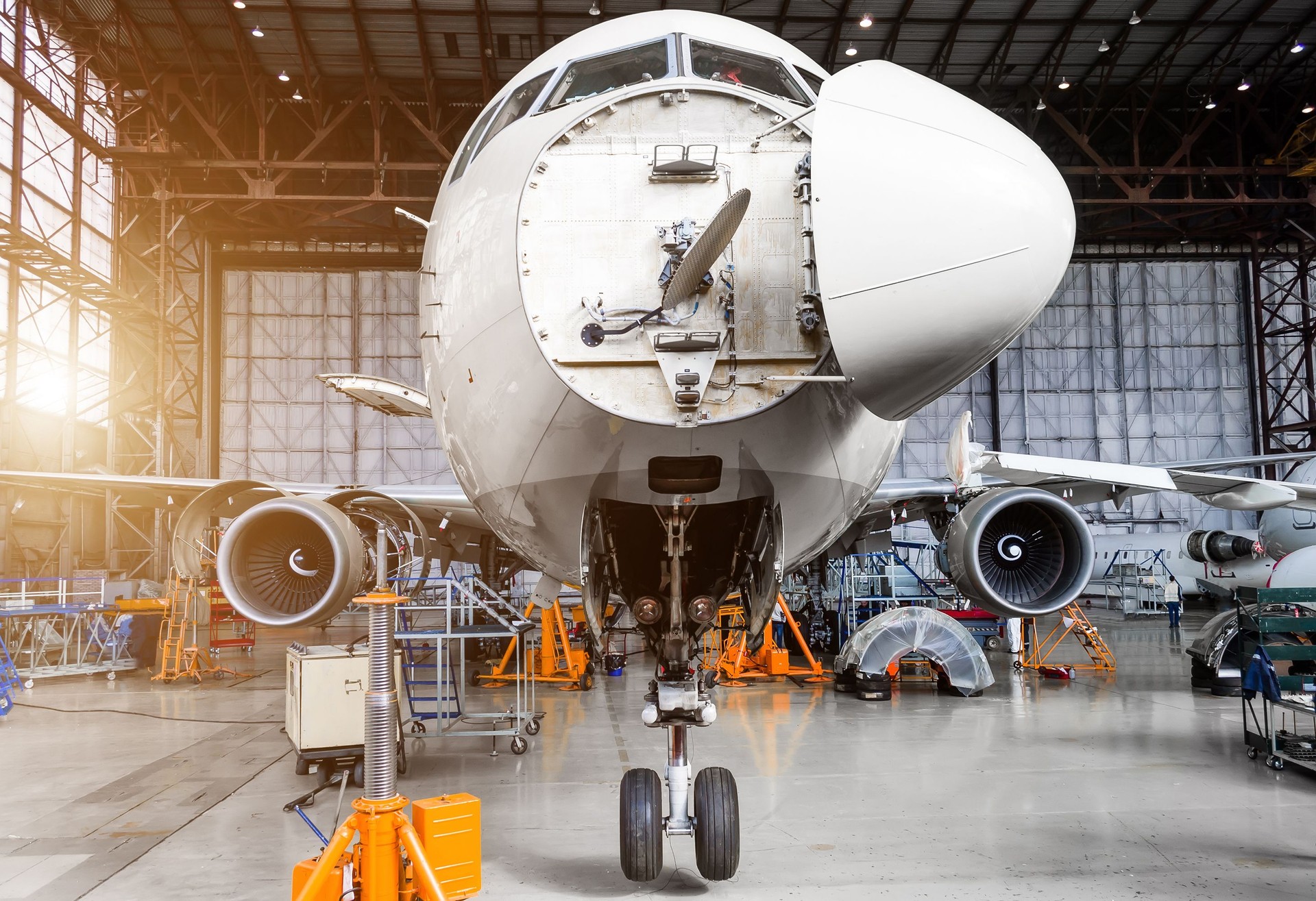Aircraft in the hangar on the C check